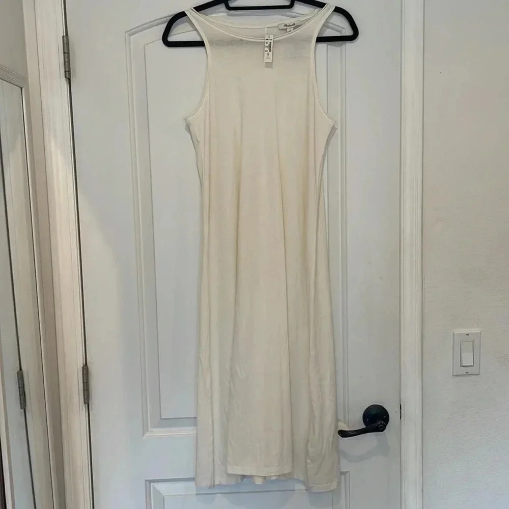 NWT Madewell Softfade Cotton Cover-Up Tank Dress White Minimalist Style #NF570 - Picture 4 of 11